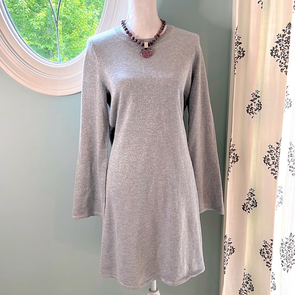 Michael Kors Silver Sweater Dress Size M